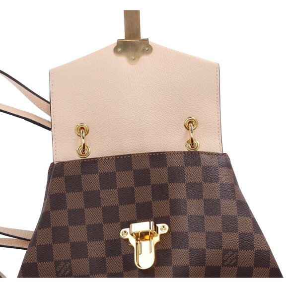 Louis Vuitton Clapton Backpack Damier Brown Canvas Leather Cream Crossbody - Picture 8 of 10